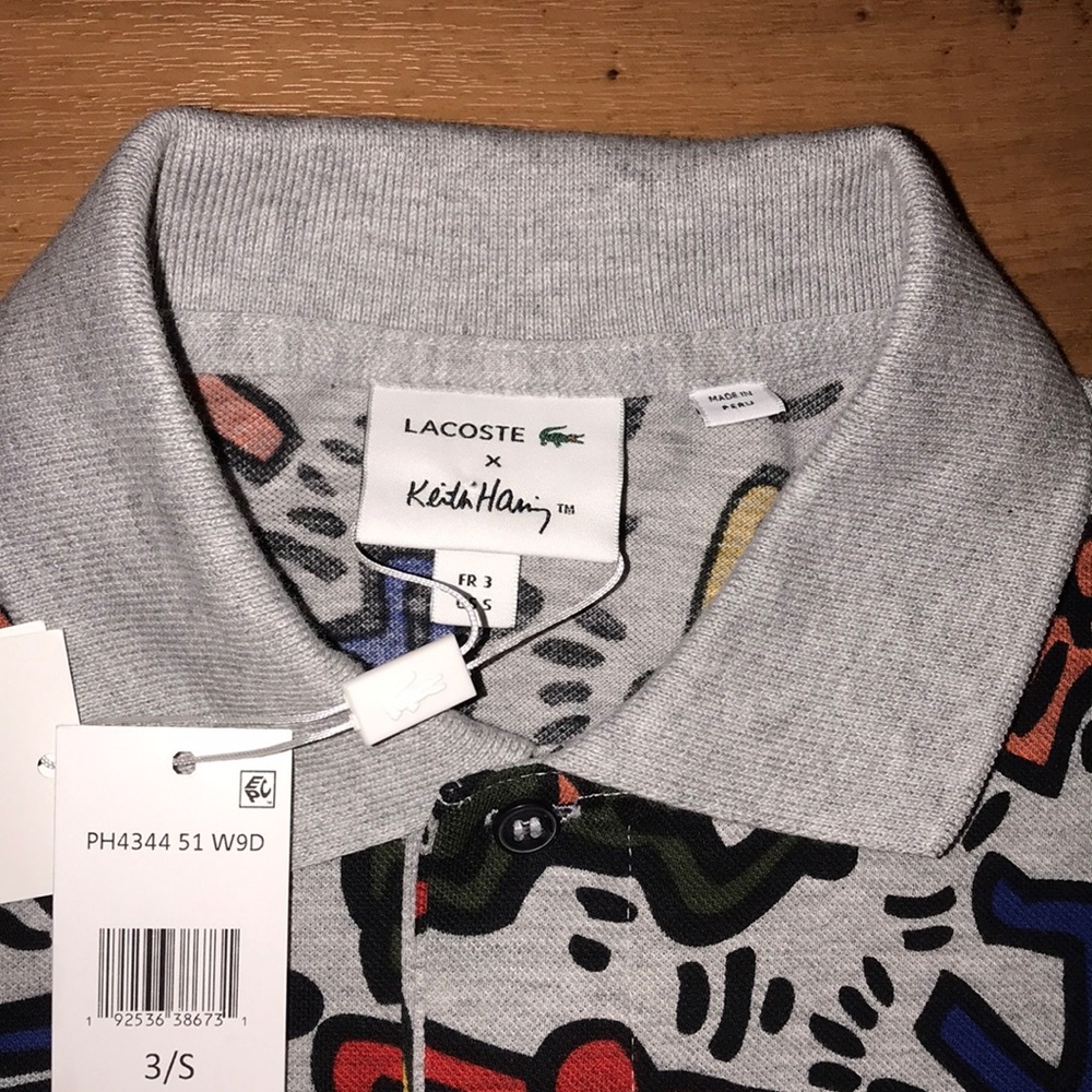 NWT MENS KEITH HARRING xLACOSTE PRINT PIQUE POLO - Picture 6 of 6